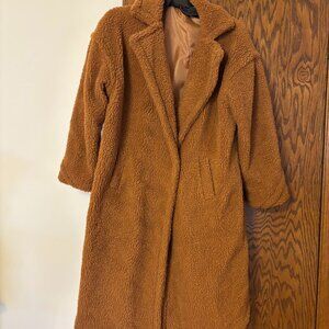 Terry Brown Coat with pockets (65% Cotton / 35% Polyester) - size Large